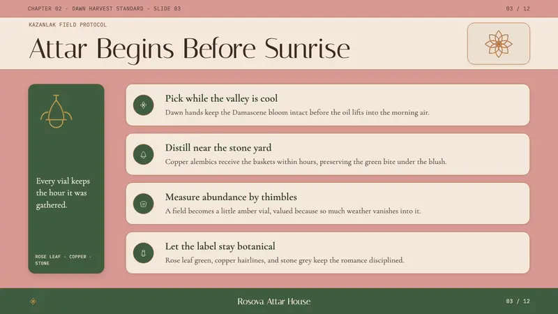 Bulgarian Kazanlak Rose Valley — Slides · content