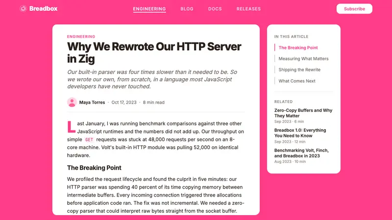 Bun JS Runtime Pink 2023 — Web · article