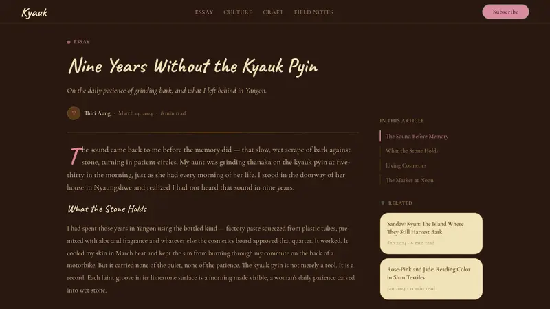 Burmese Shan Thanaka (Bark Paste) — Web · article