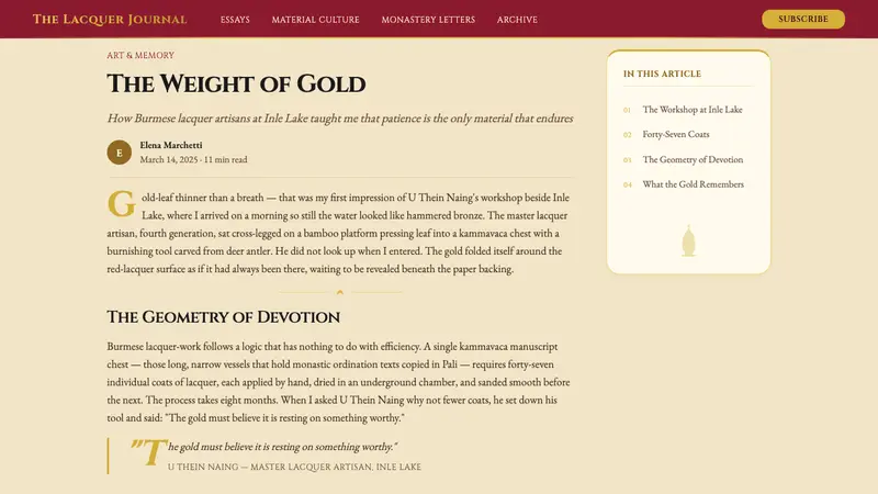 Burmese Shwedagon Gold-Lacquer — Web · article