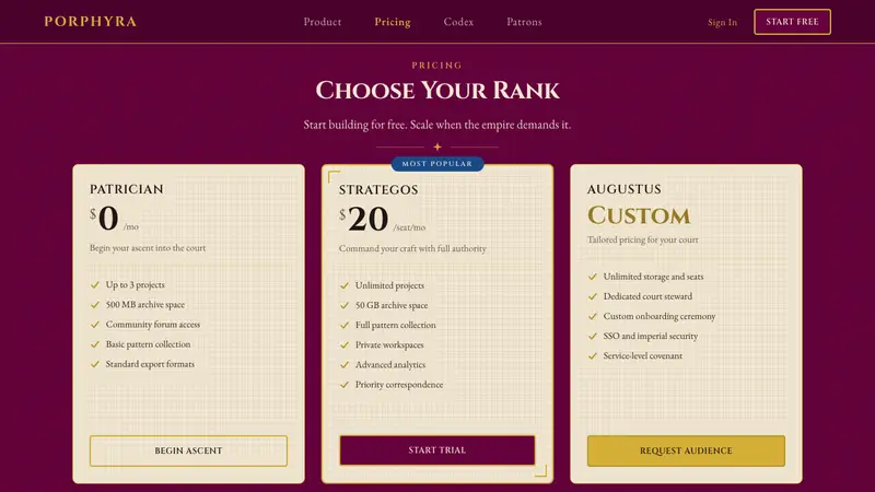 Byzantine Tyrian Purple (Imperial Court) — Web · pricing