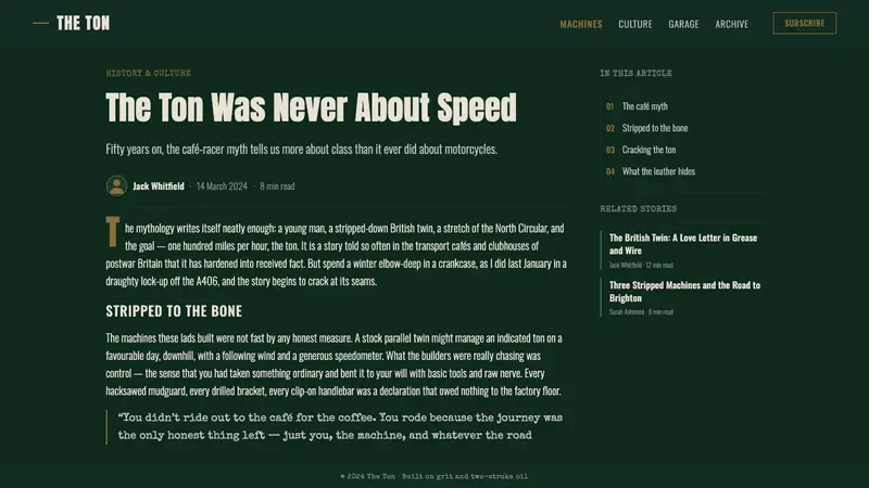 Café Racer Ton-Up — Web · article