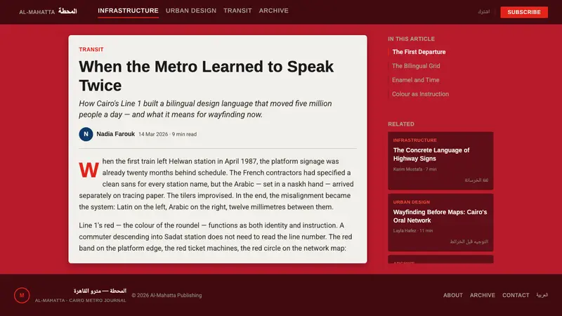Cairo Metro Wayfinding — Web · article