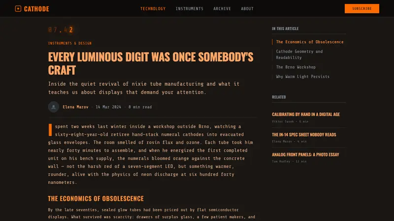Nixie Tube Display — Web · article