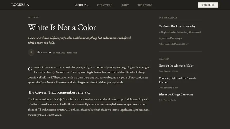 Campo Baeza Luminous White — Web · article