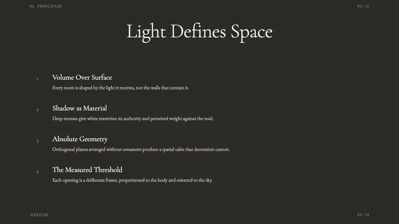 Campo Baeza Luminous White — Slides · content