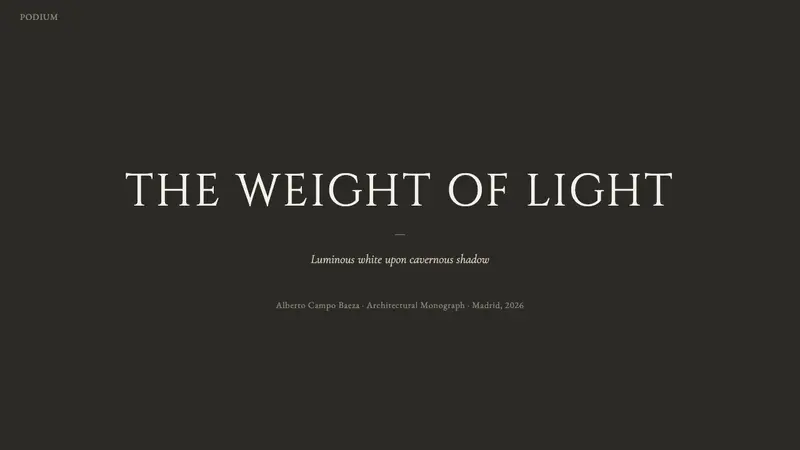 Campo Baeza Luminous White — Slides · cover