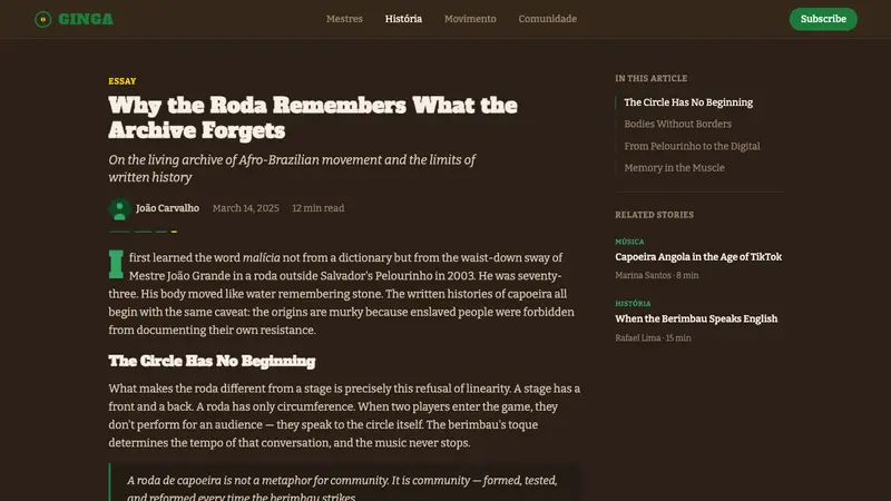 Capoeira Roda — Web · article