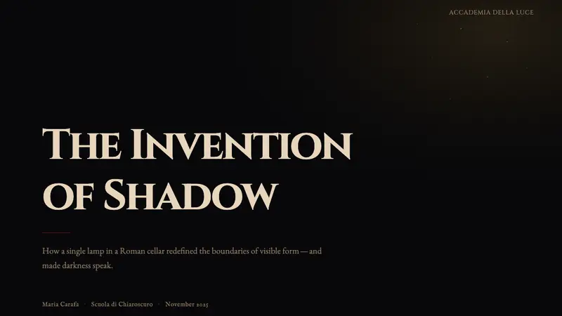 Caravaggio Tenebrism — Slides · cover