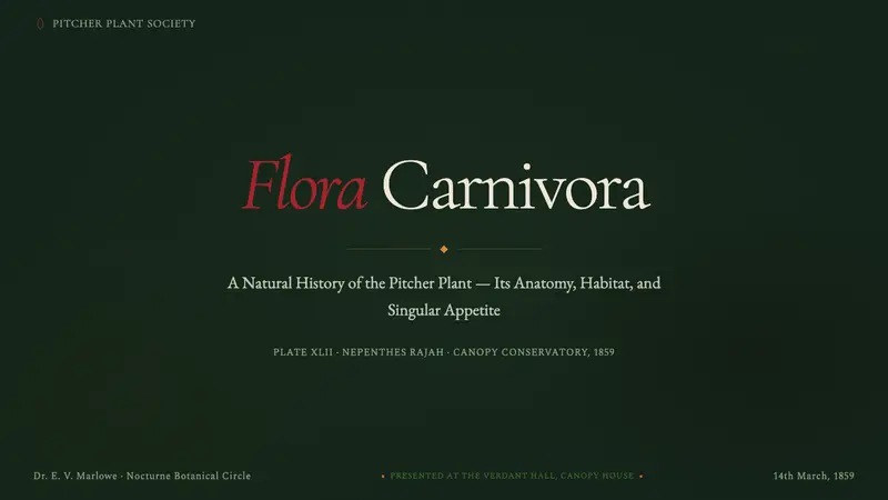 Carnivorous Pitcher Plant Plate — Slides · cover