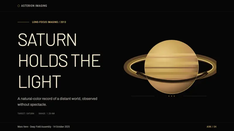 Cassini Saturn Imaging — Slides · cover