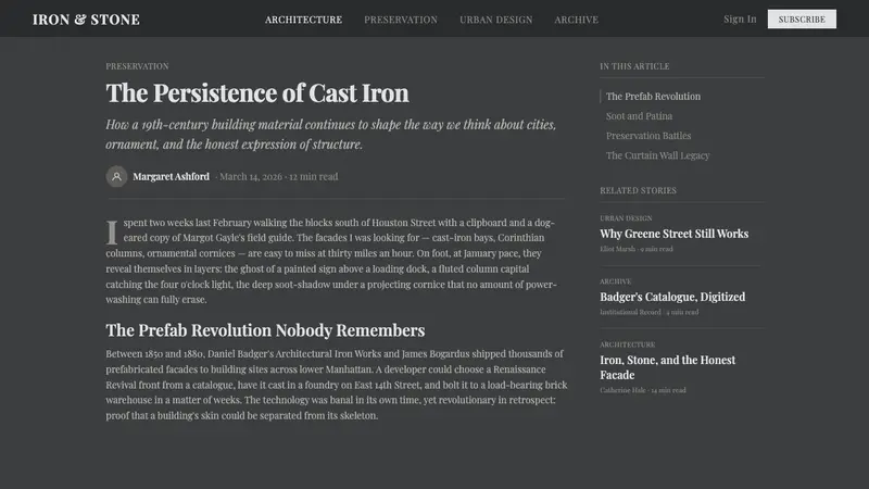 Cast Iron SoHo Facades — Web · article