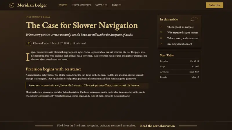 Sextant Navigation — Web · article