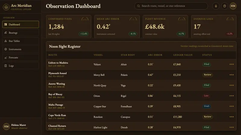 Sextant Navigation — Web · dashboard