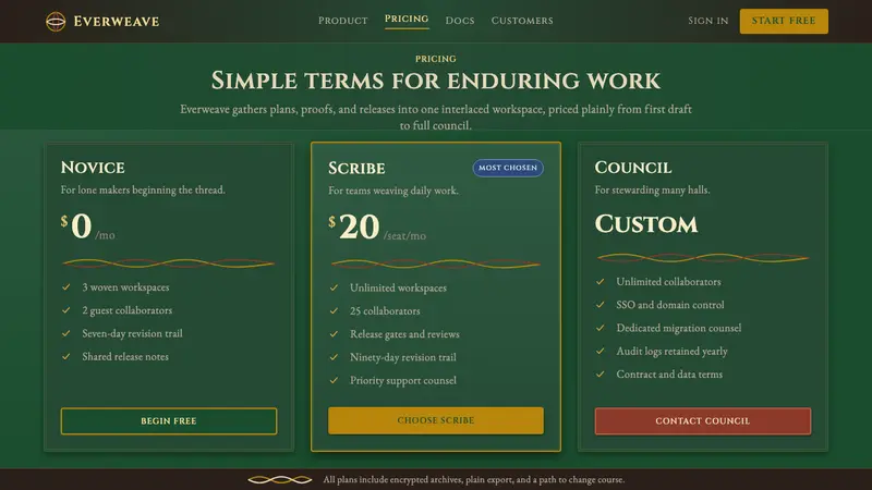 Celtic Knotwork — Web · pricing