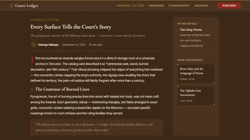 Central African Azande Throne — Web · article
