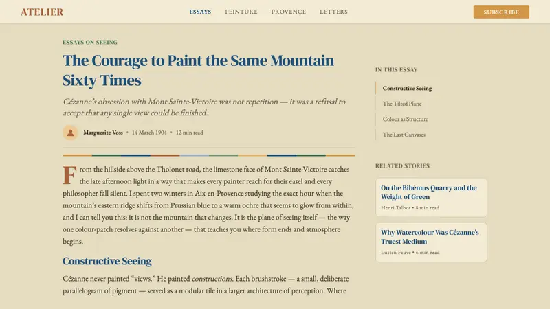 Cézanne — Mont Sainte-Victoire — Web · article