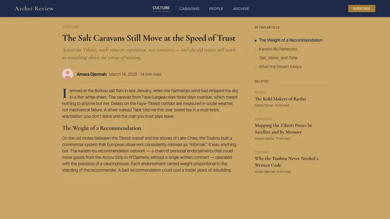 Chadian Toubou Saharan Route — Web · article