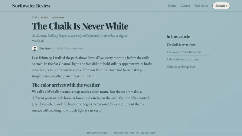 Étretat Chalk Cliffs — Web · article