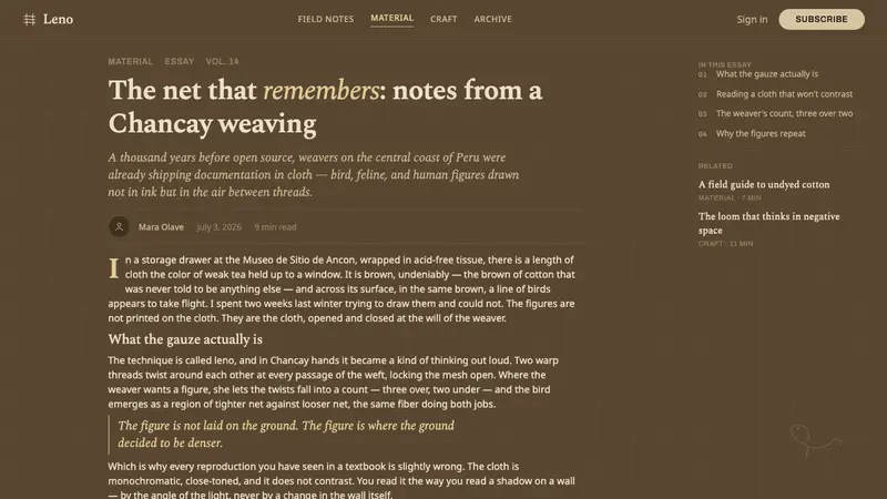 Chancay Gauze Textile — Web · article