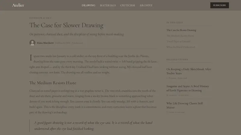 Charcoal & Conté Drawing — Web · article
