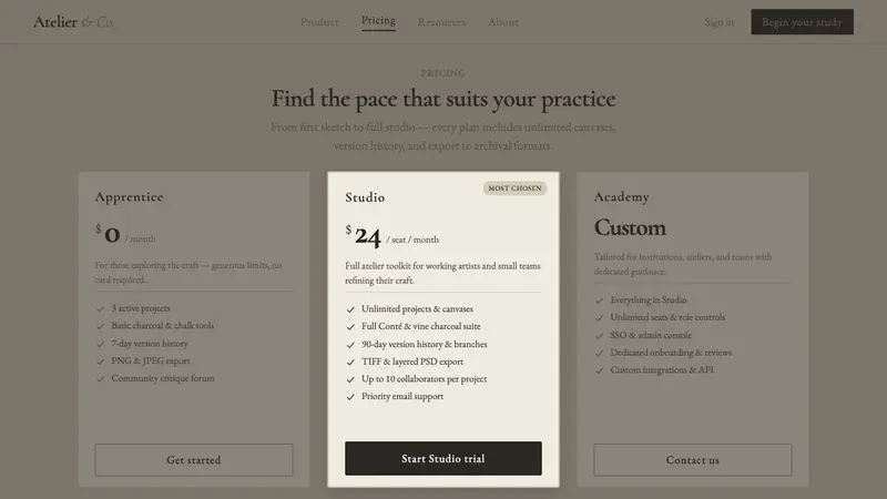 Charcoal & Conté Drawing — Web · pricing