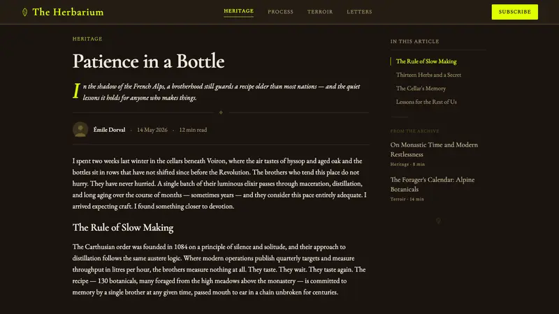 Chartreuse Liqueur Green — Web · article
