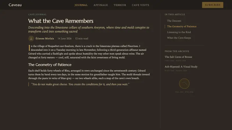 Cheese Affinage Cave — Web · article