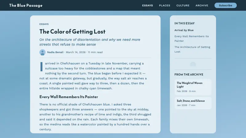 Chefchaouen Blue Medina — Web · article