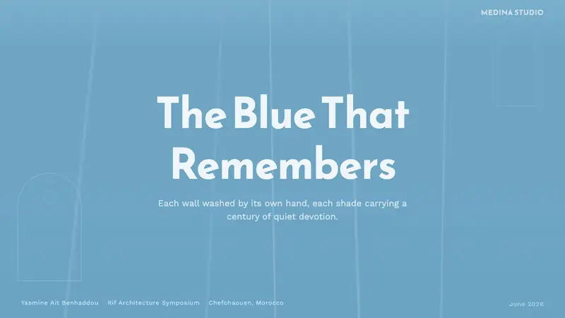 Chefchaouen Blue Medina — Slides · cover