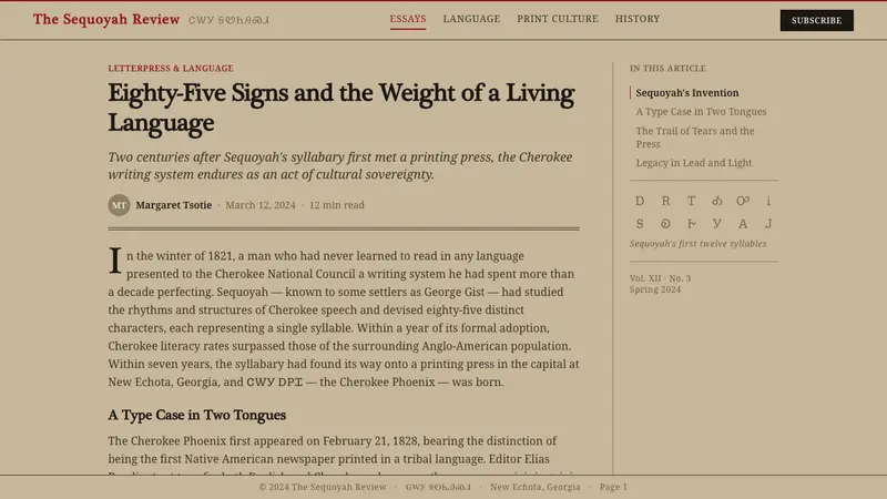 Cherokee Syllabary — Web · article
