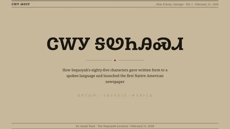 Cherokee Syllabary — Slides · cover