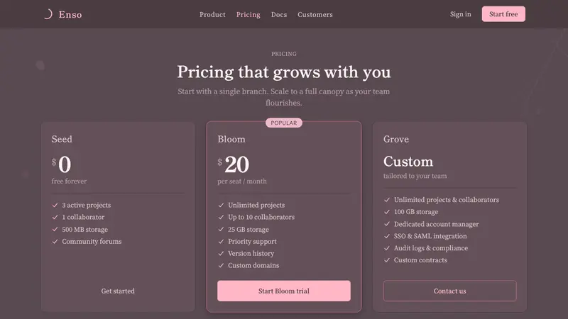 Cherry Blossom Hanami — Web · pricing