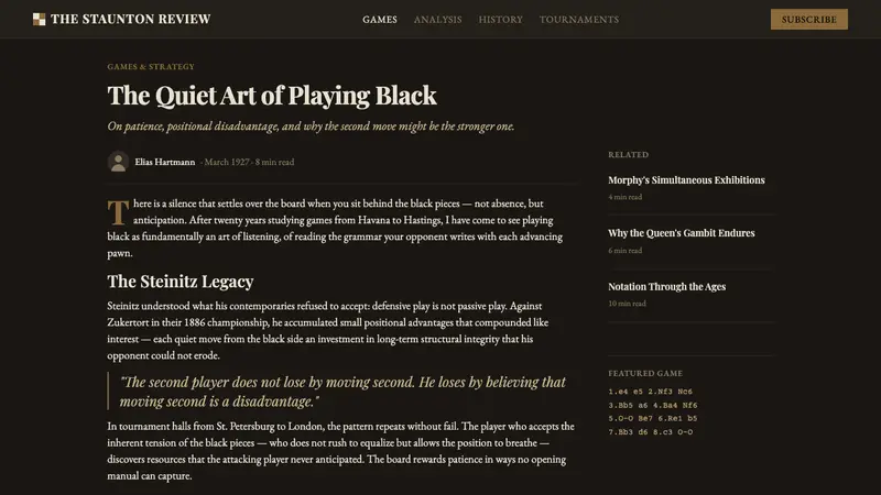 Chess Tournament — Web · article