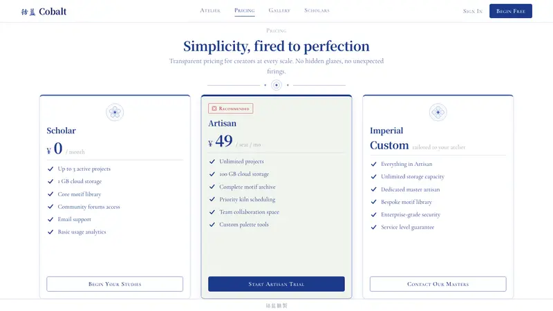 Ming Blue-and-White Porcelain — Web · pricing
