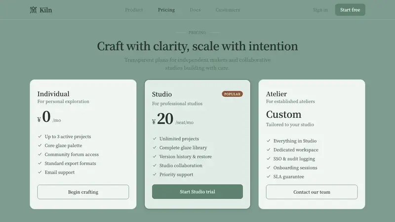 Longquan Celadon — Web · pricing