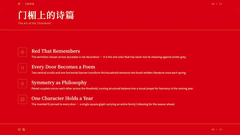Chinese Spring Festival Red Couplet — Slides · content