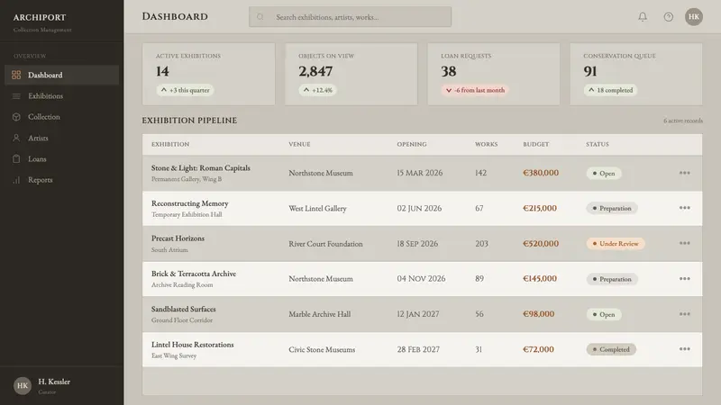 Chipperfield Museum Gray — Web · dashboard