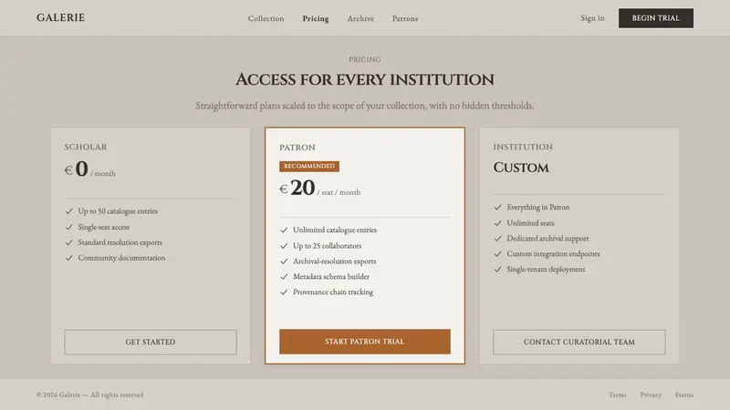 Chipperfield Museum Gray — Web · pricing