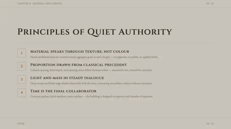 Chipperfield Museum Gray — Slides · content