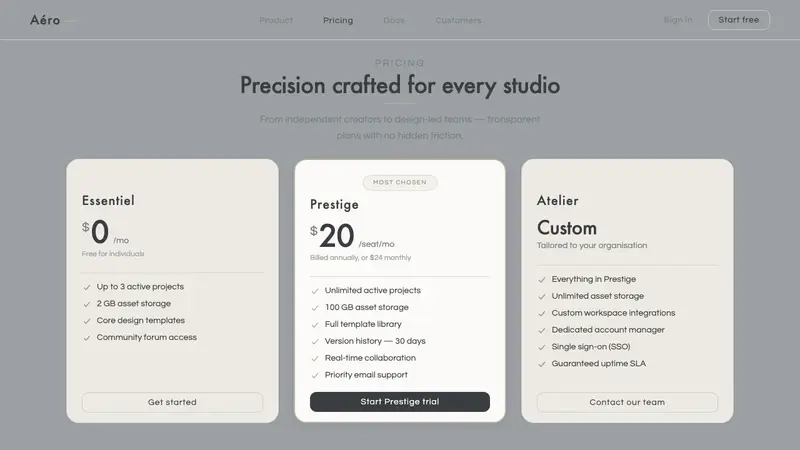 Citroën DS — Web · pricing