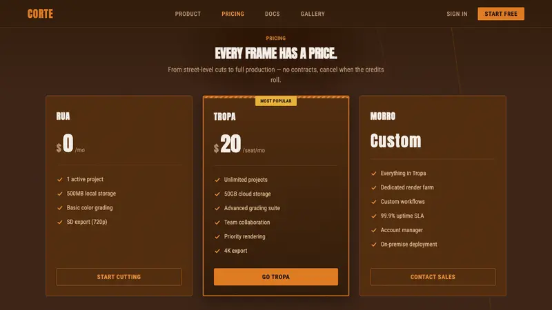 City of God Favela — Web · pricing