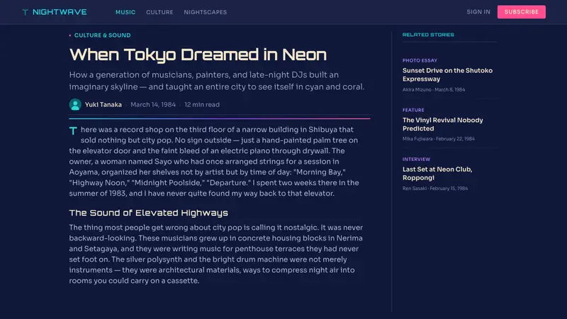 City Pop Tokyo — Web · article