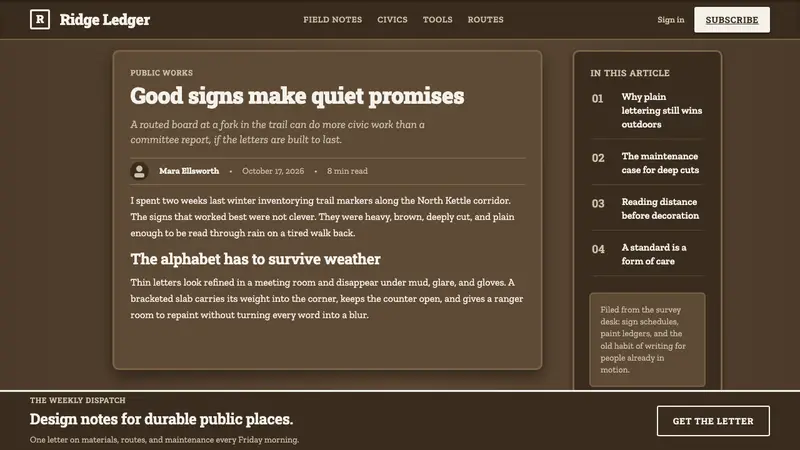 Clarendon Slab Serif — Web · article