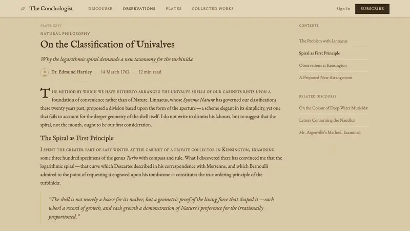Conchology Shell Plate — Web · article
