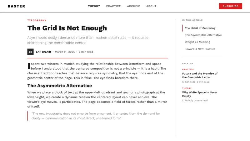 New Typography (Tschichold 1928) — Web · article
