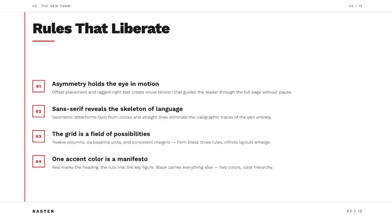 New Typography (Tschichold 1928) — Slides · content