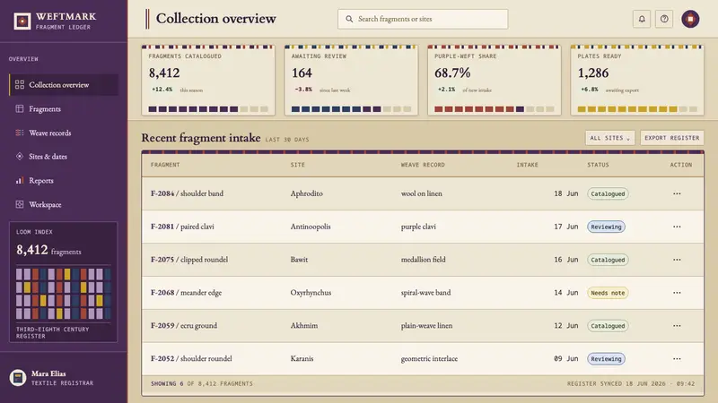 Coptic Tunic Weave — Web · dashboard