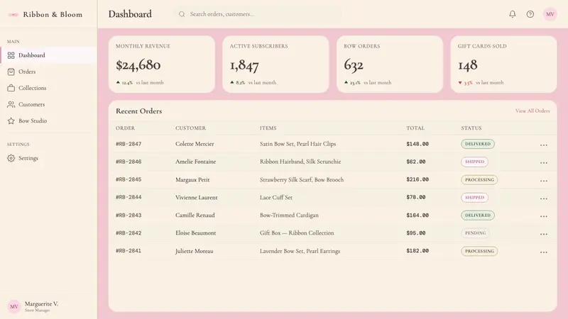 Coquette Aesthetic Pink Bow (2023) — Web · dashboard