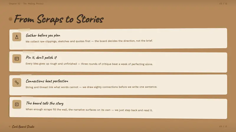 Cork Board Studio — Slides · content